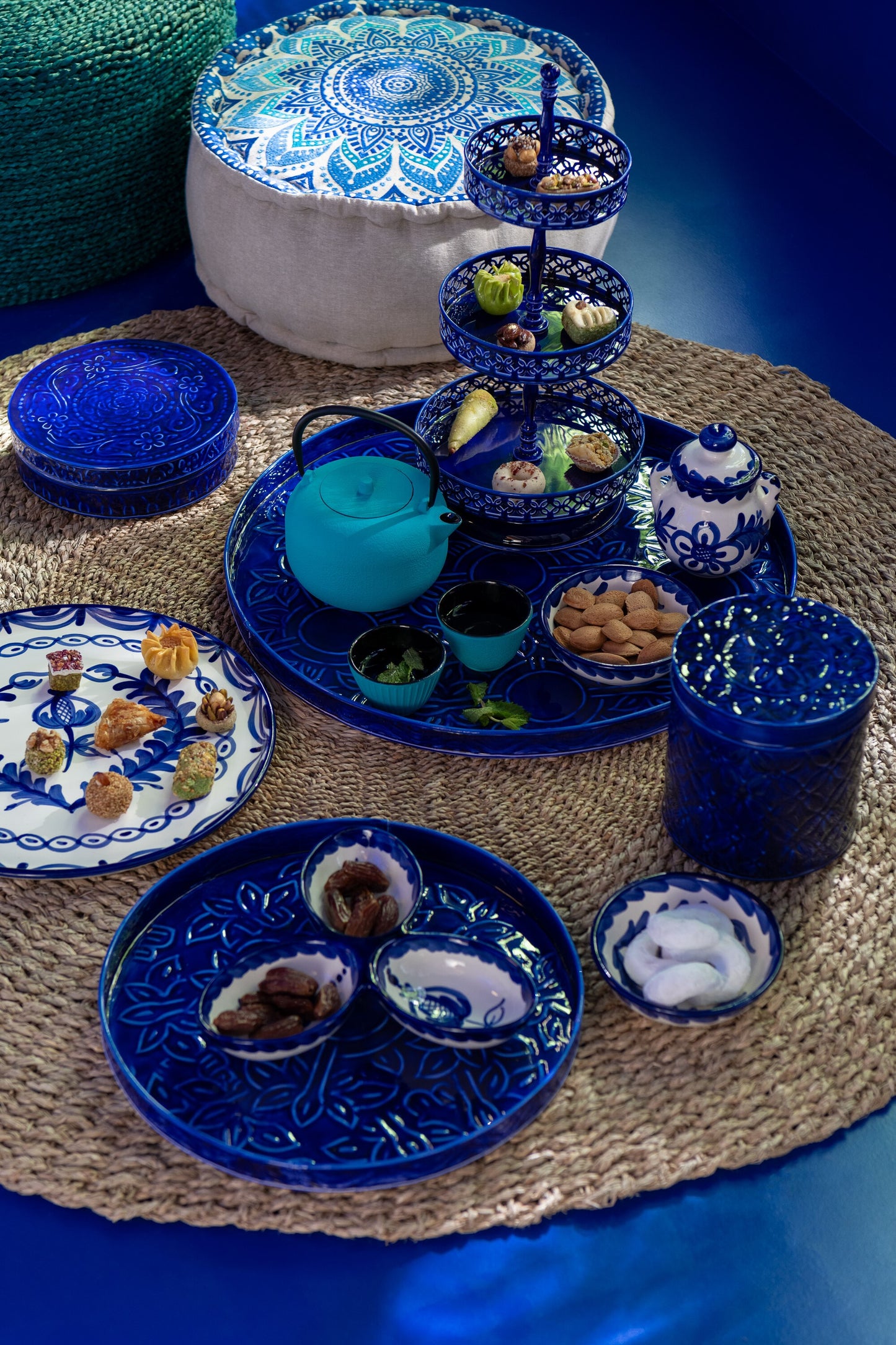 MAJORELLE -  Boite haute GM  metal bleu