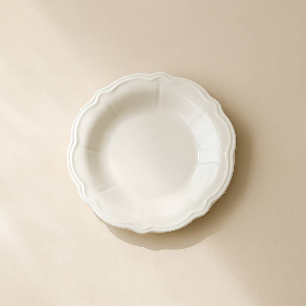 CHARLOTTE Assiette à dessert 20cm grès blanc