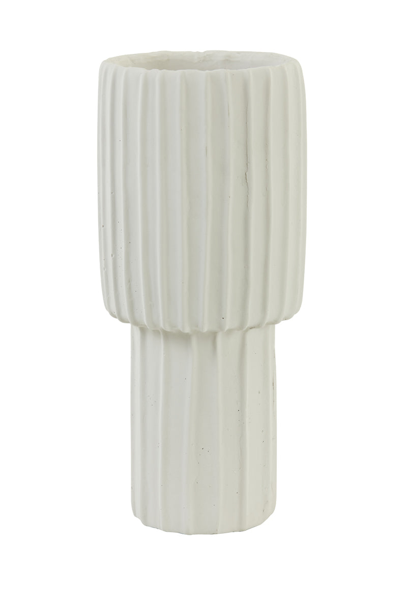 MAJA Vase ciment blanc crème - H40 cm