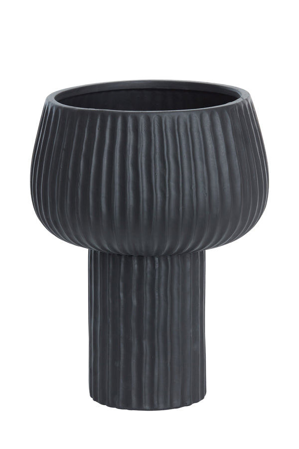 FEYA - Grand pot décoratif noir - H38 cm