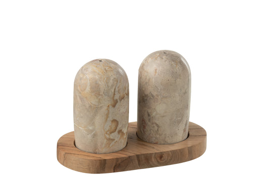 Set et  poivre Marbre naturel beige