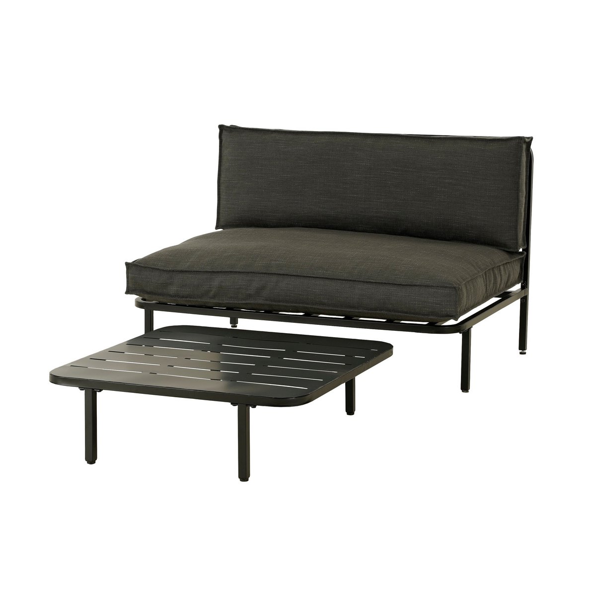 Table lounge Celo - L80 x l80 x H23 cm - Métal - Noir