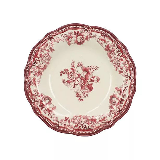 FAUSTINE Assiette creuse 22 cm en porcelaine rose