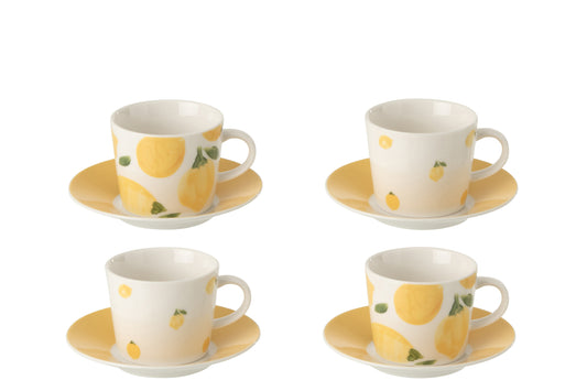 TASSES CITRON - Boîte lot de 4 - 90 ml