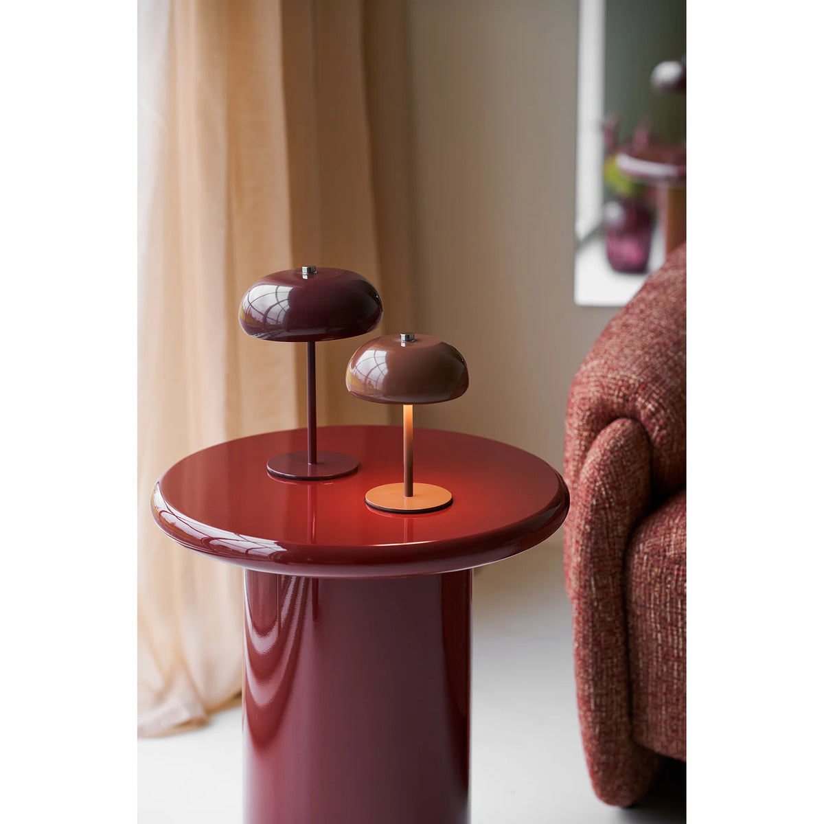 MARGATE Lampe de table intérieure rechargeable bordeaux