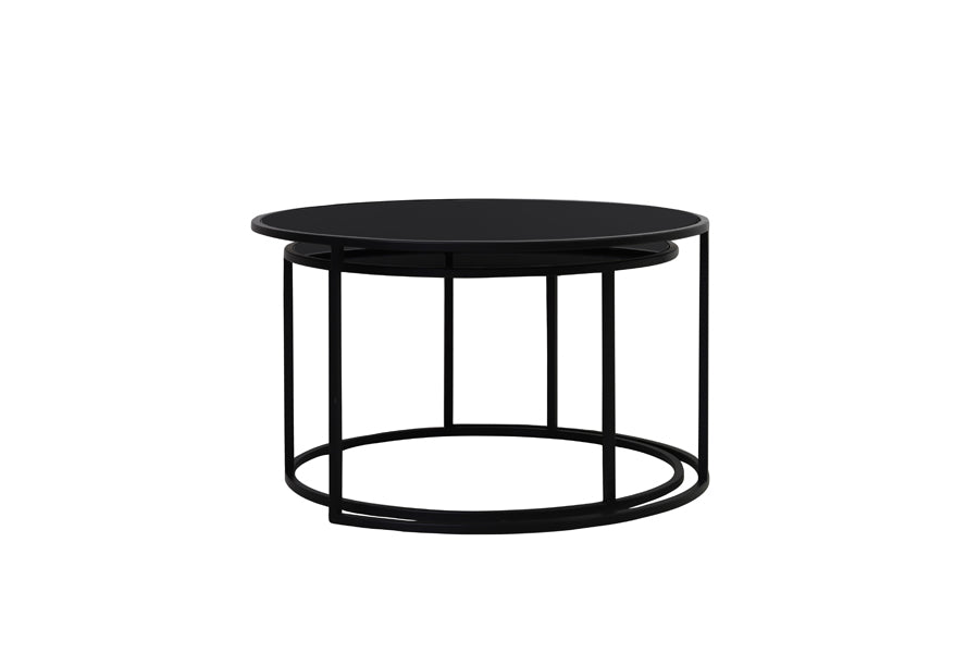 DUARTE Table duo noir et verre noir