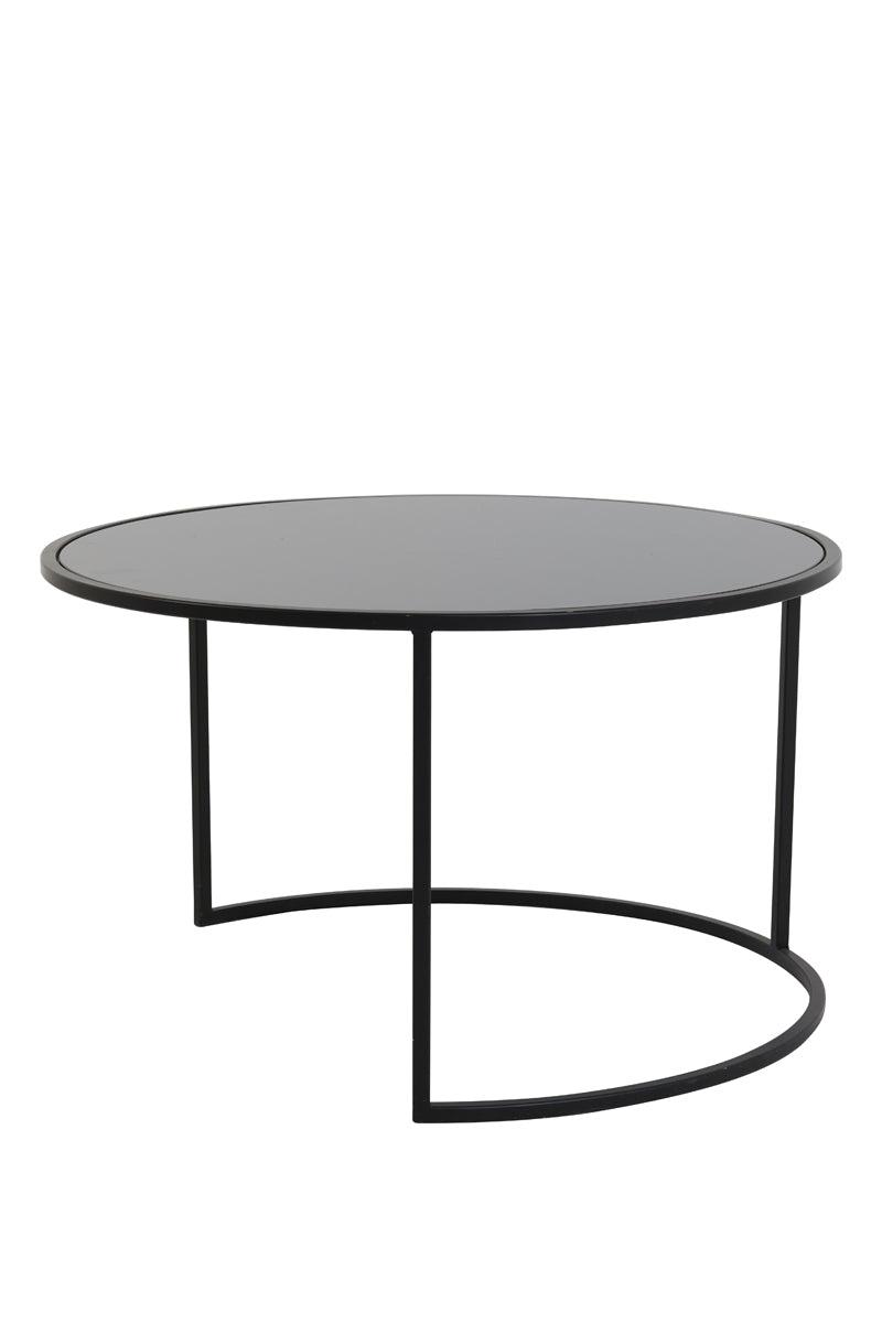 DUARTE Table duo noir et verre noir