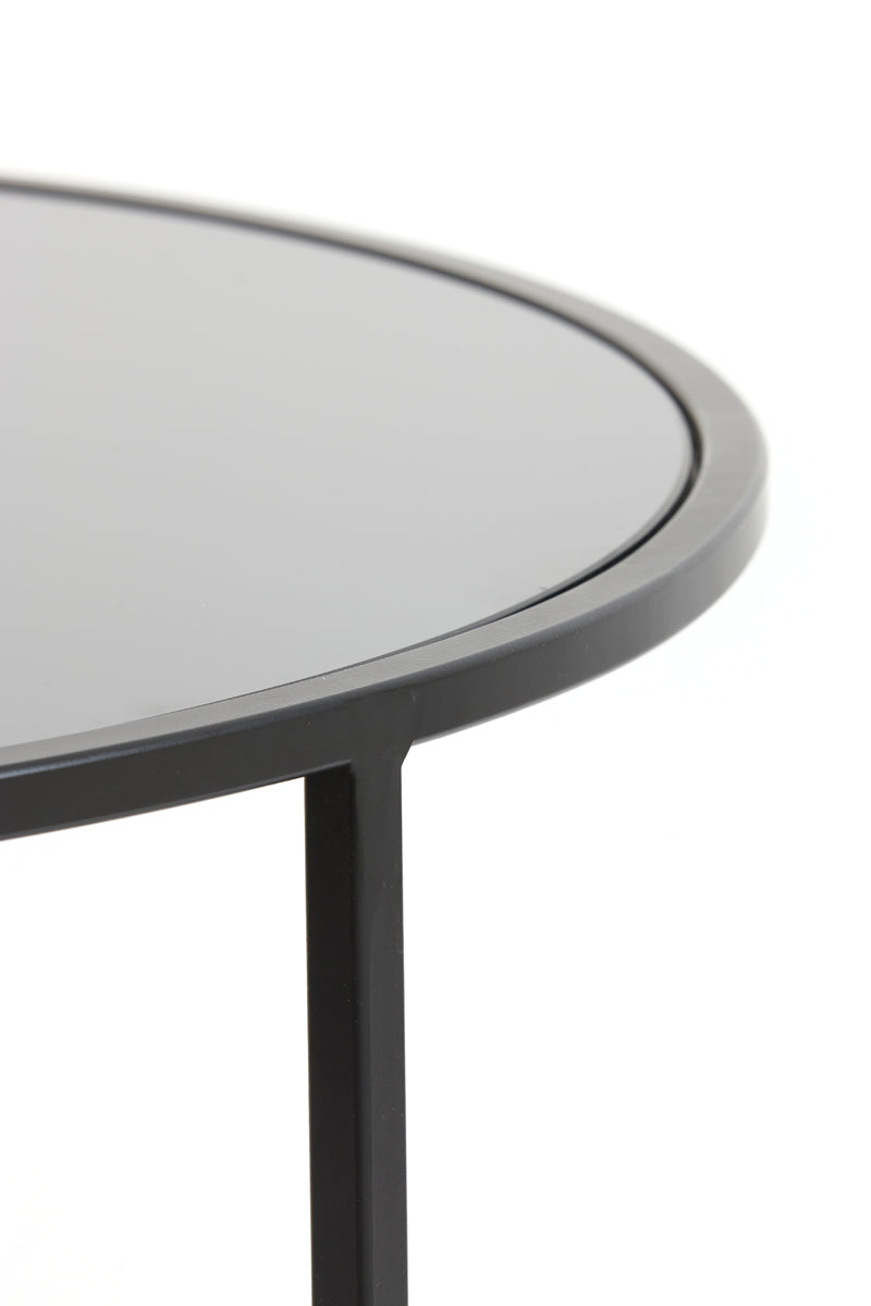 DUARTE Table duo noir et verre noir