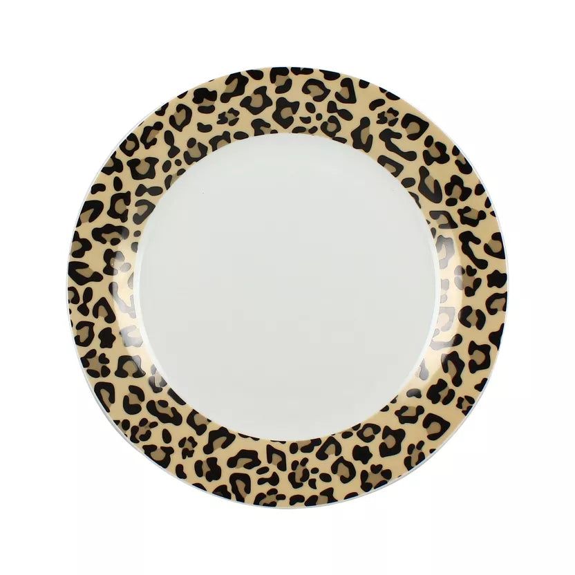 LEOPARD Assiette plate 26,5cm en porcelaine beige