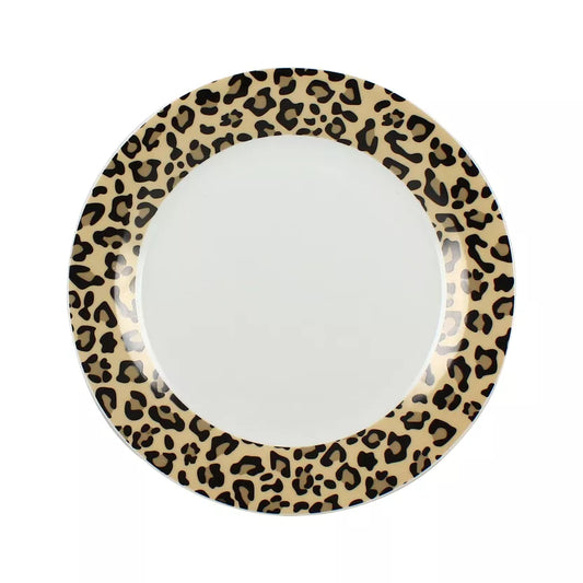 LEOPARD Assiette plate 26,5cm en porcelaine beige
