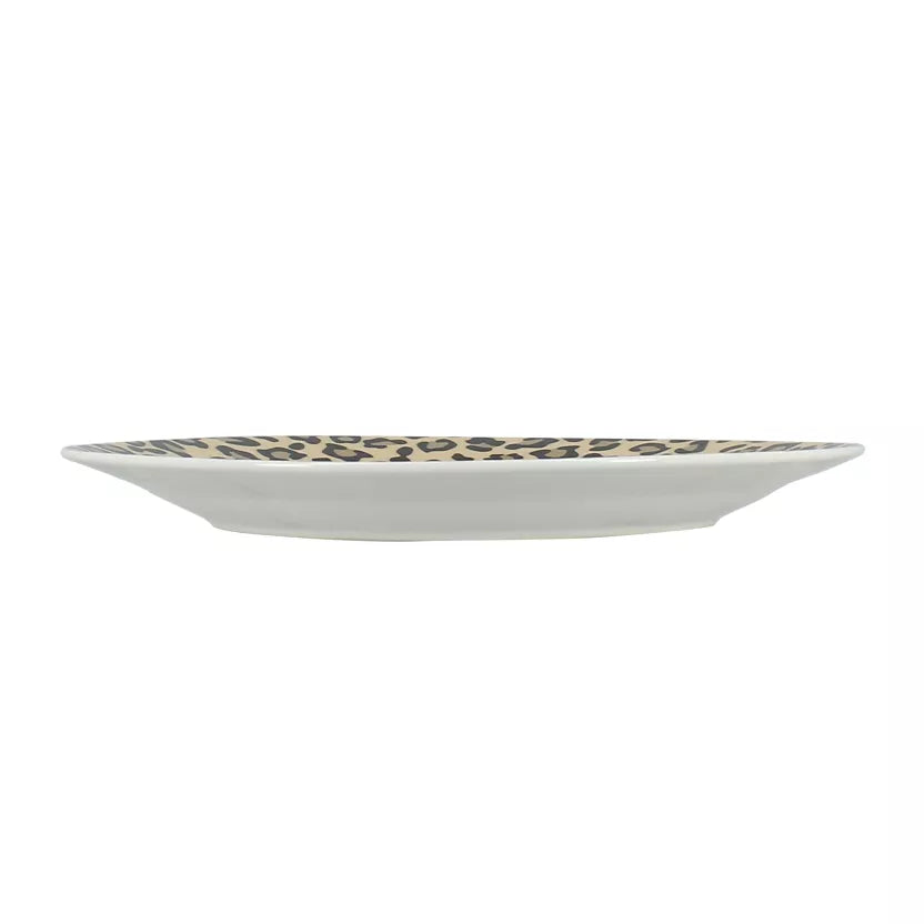 LEOPARD Assiette plate 26,5cm en porcelaine beige
