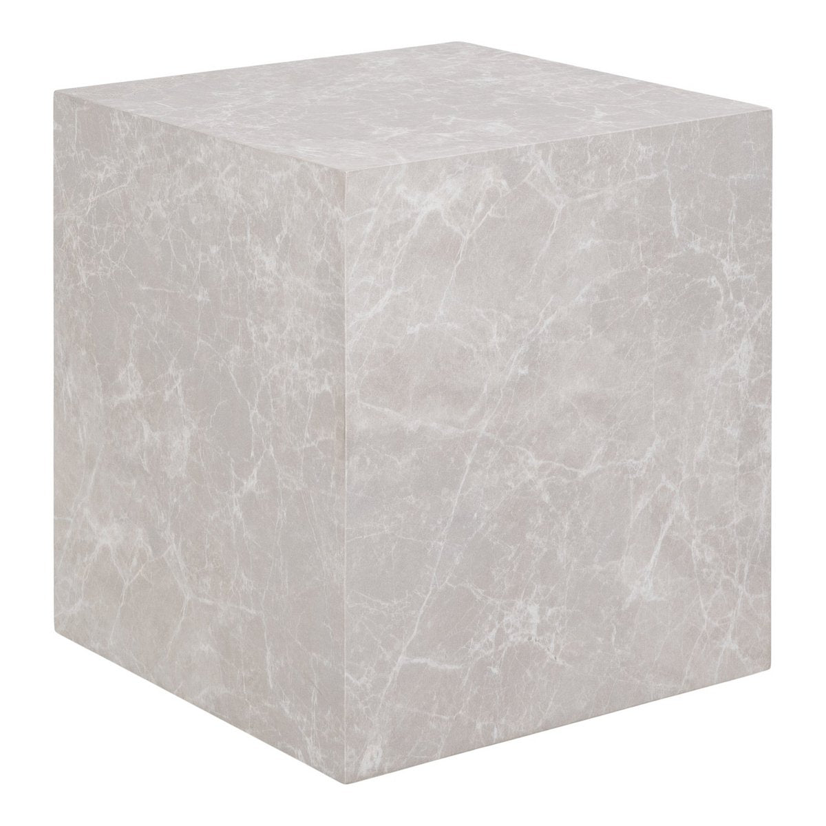 PRAGUE - Table d'appoint, aspect marbre, beige 40x40x45 cm