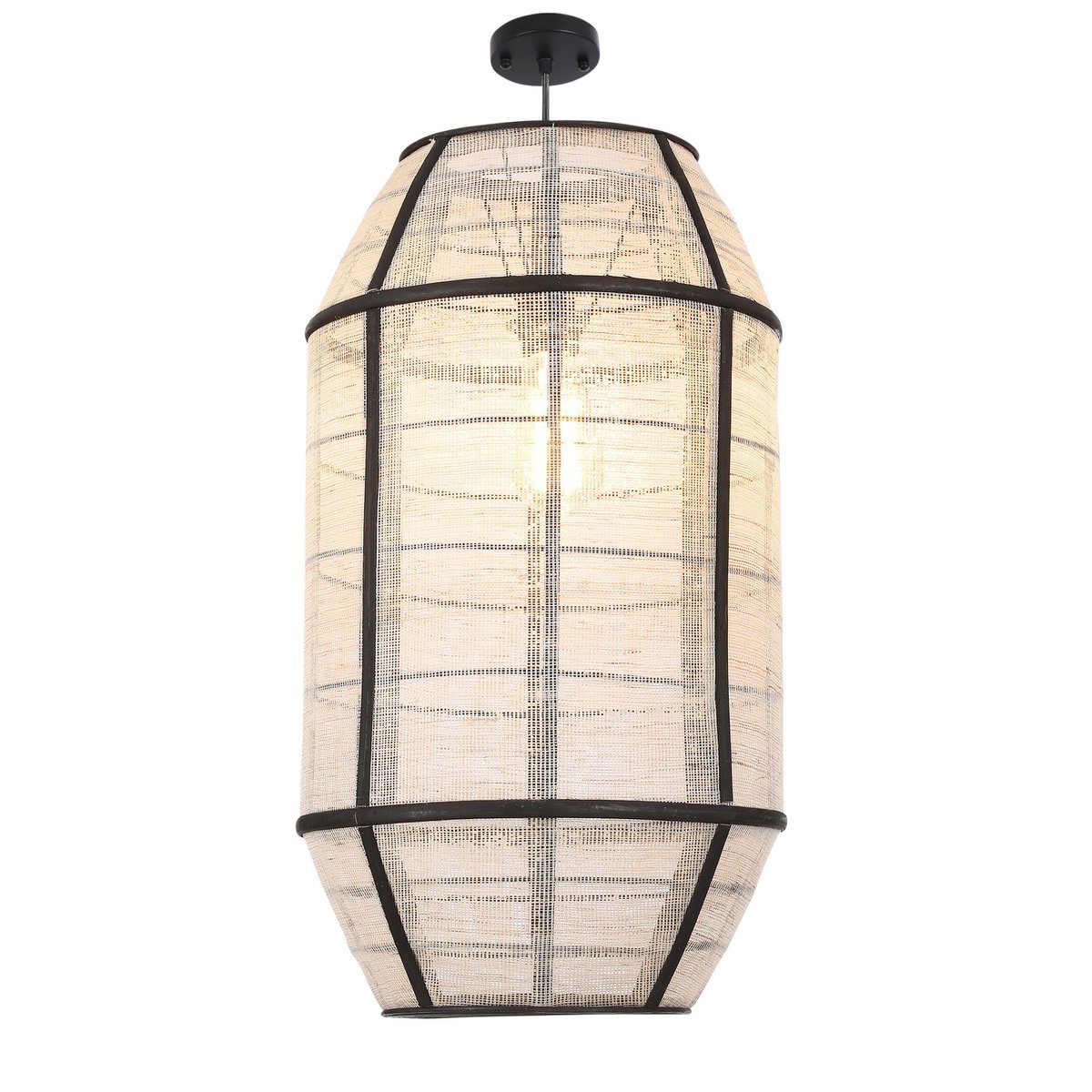 PELLA - Lampe suspendue - H58 X Ø33 cm - Lin - Blanc cassé