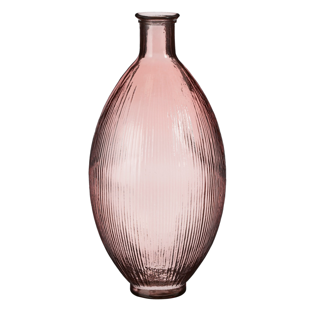 FIRENZA Vase Bouteille - H59 x Ø29 cm - Verre recyclé - Rose Clair