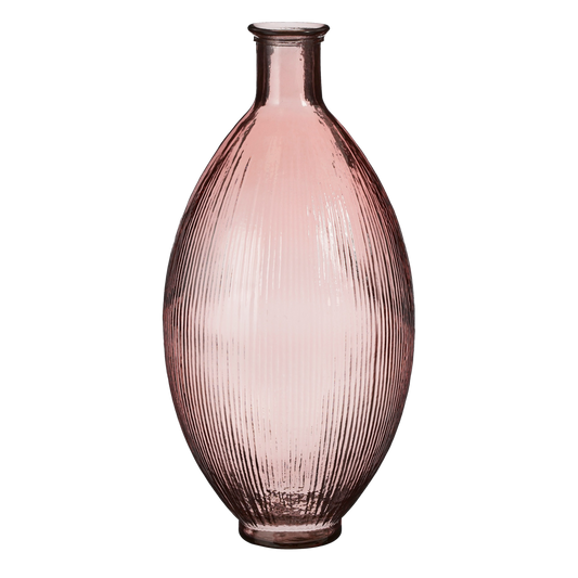 FIRENZA Vase Bouteille - H59 x Ø29 cm - Verre recyclé - Rose Clair