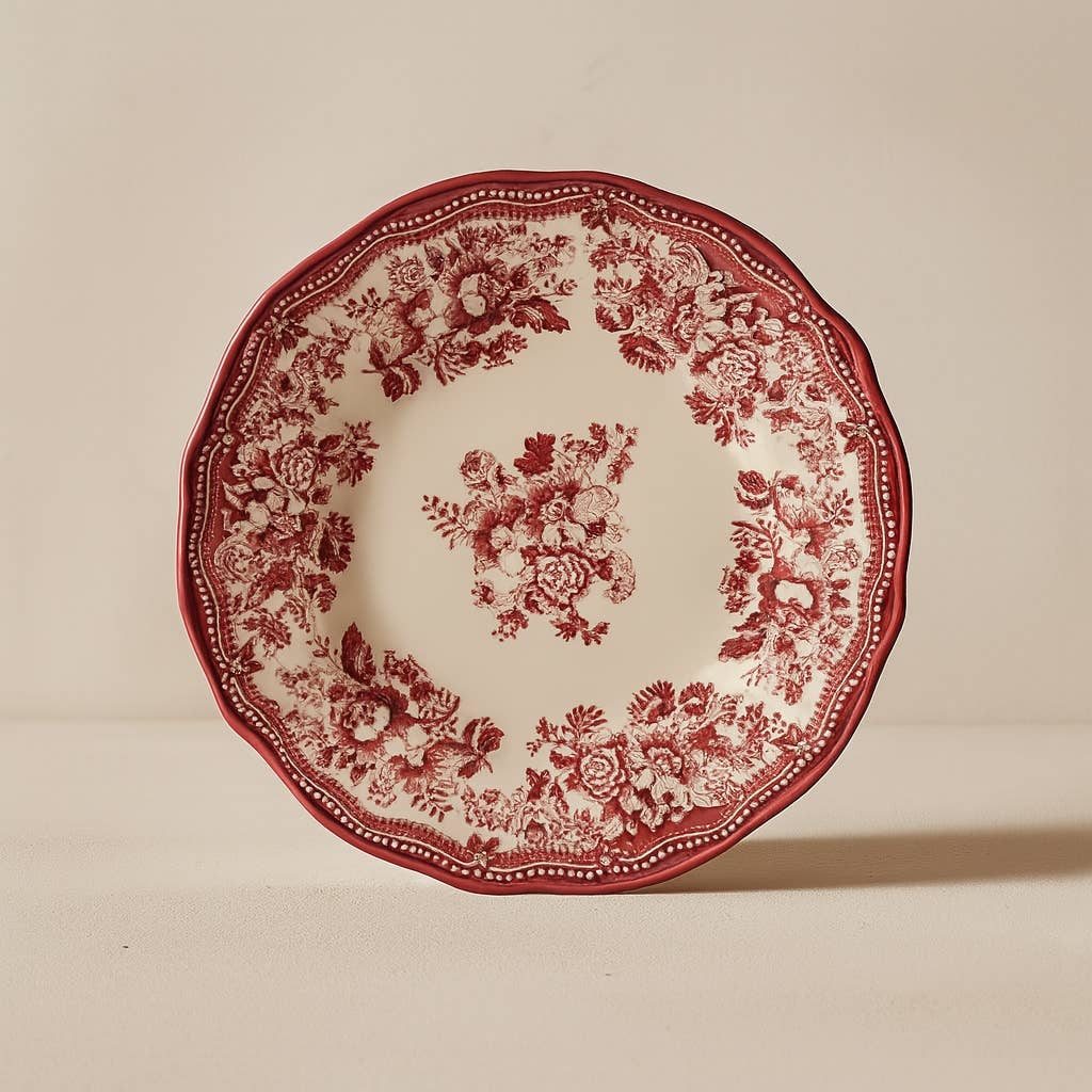 FAUSTINE Assiette plate 26cm en porcelaine rose