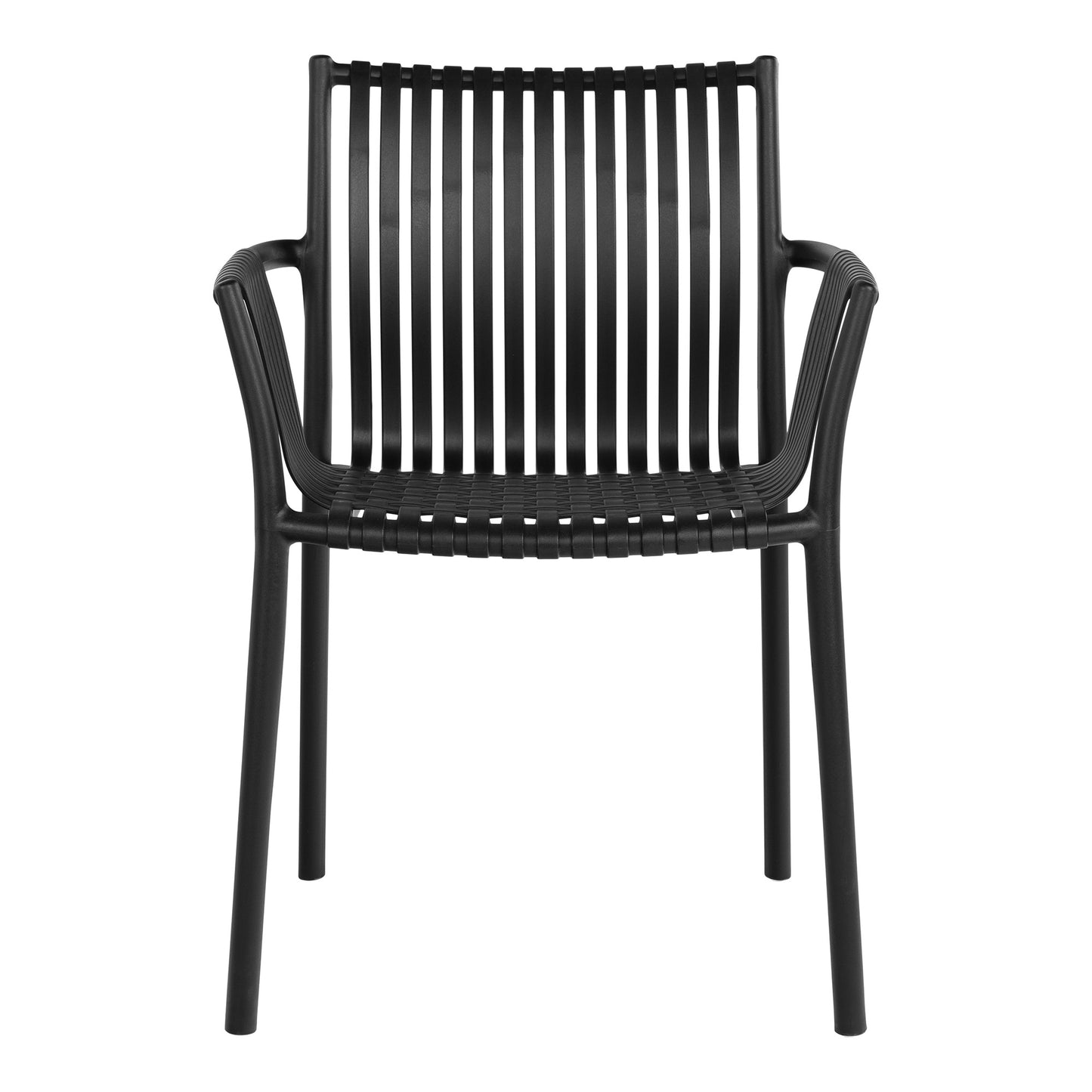 TULSA - Chaises de jardin Noir -  Lot de 2