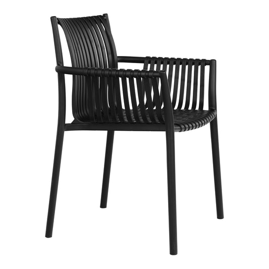 TULSA - 2 Chaises de jardin Noir -  Lot de 2