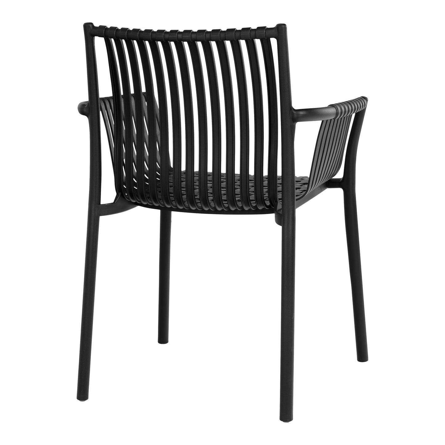 TULSA - Chaises de jardin Noir -  Lot de 2