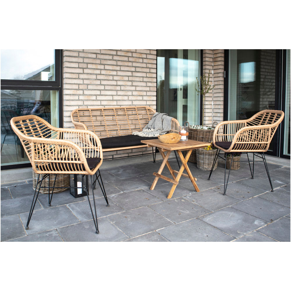 TRIESTE - Chaise jardin - Rotin synthétique naturel - lot de 2