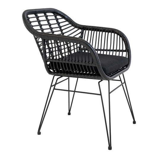 TRIESTE - Chaise jardin - Rotin synthétique noir - lot de 2