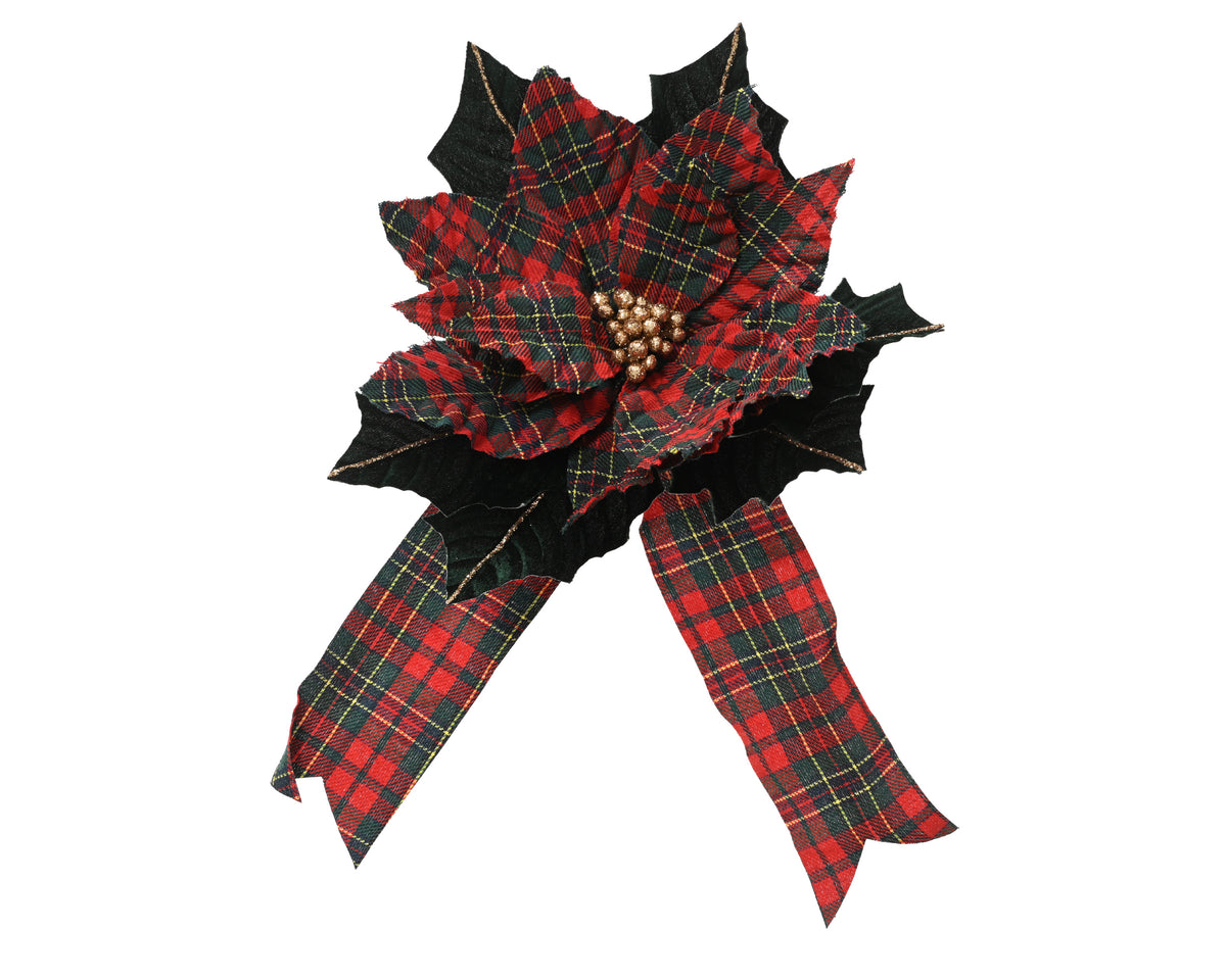 POINSETTIA sur clip tartan