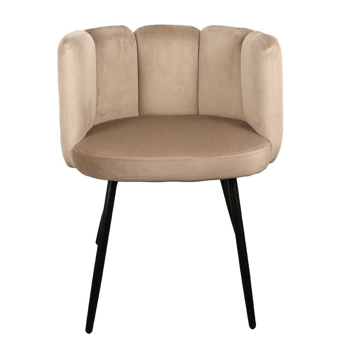HIGHT FIVE - Chaise velours sable (Lot de 2)