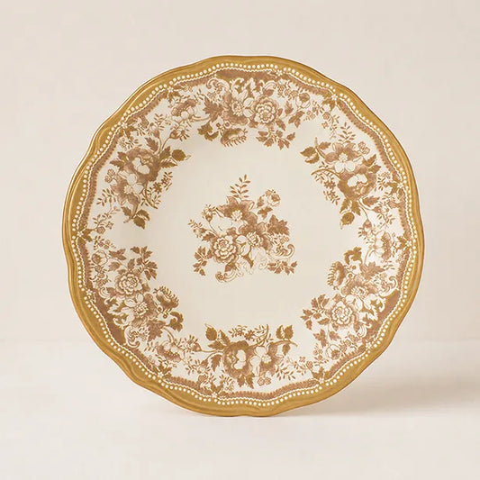 FAUSTINE Assiette plate 26cm en porcelaine miel