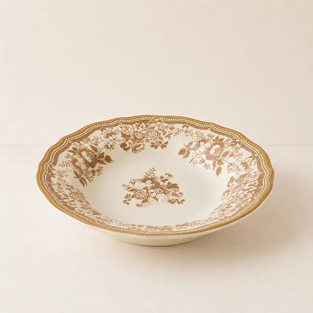 FAUSTINE Assiette creuse 22 cm en porcelaine miel