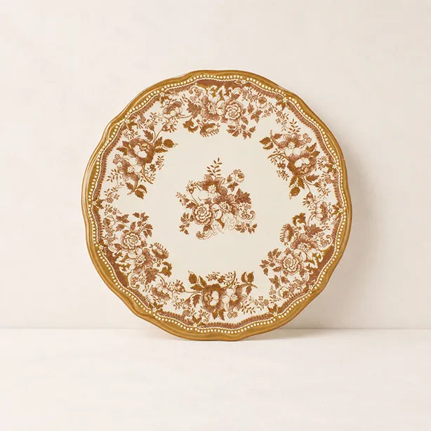 FAUSTINE Assiette à dessert 20,5cm en porcelaine miel