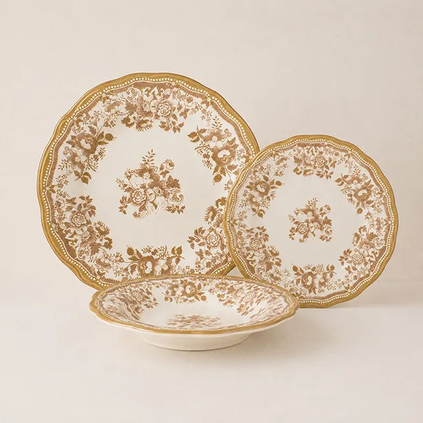 FAUSTINE Assiette à dessert 20,5cm en porcelaine miel