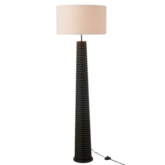 AILANTHUS -  Lampadaire Filetage  Bois Noir/Gris - H 160 cm