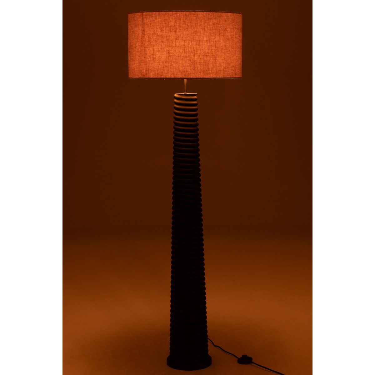 AILANTHUS -  Lampadaire Filetage  Bois Noir/Gris - H 160 cm