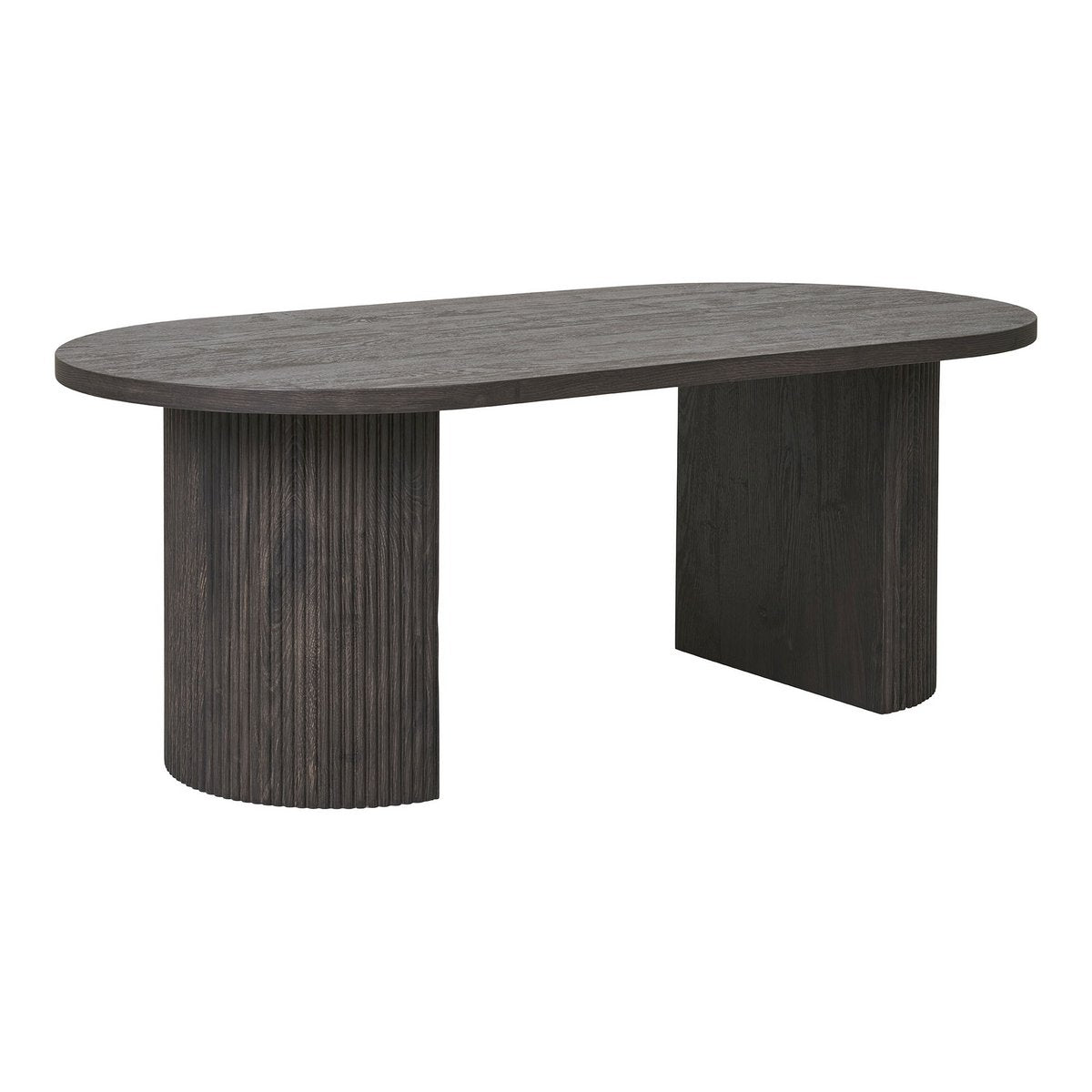 BOAVISTA - Table basse ovale marron foncé - H 45 cm