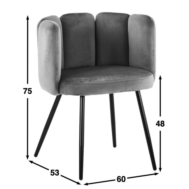 HIGHT FIVE - Chaise velours sable (Lot de 2)