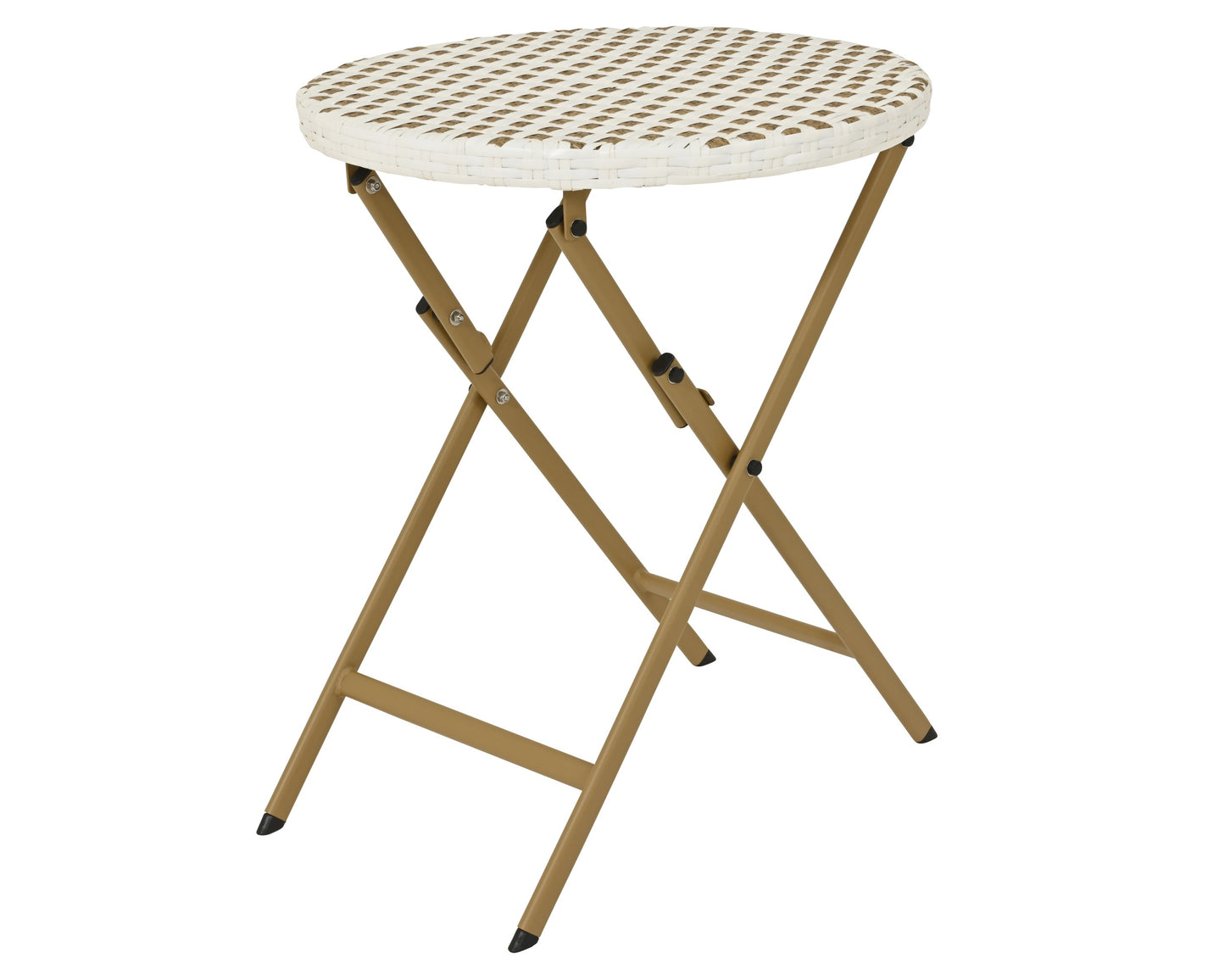 BELLANO Ensemble 3 pièces résine tressée blanc/beige outdoor
