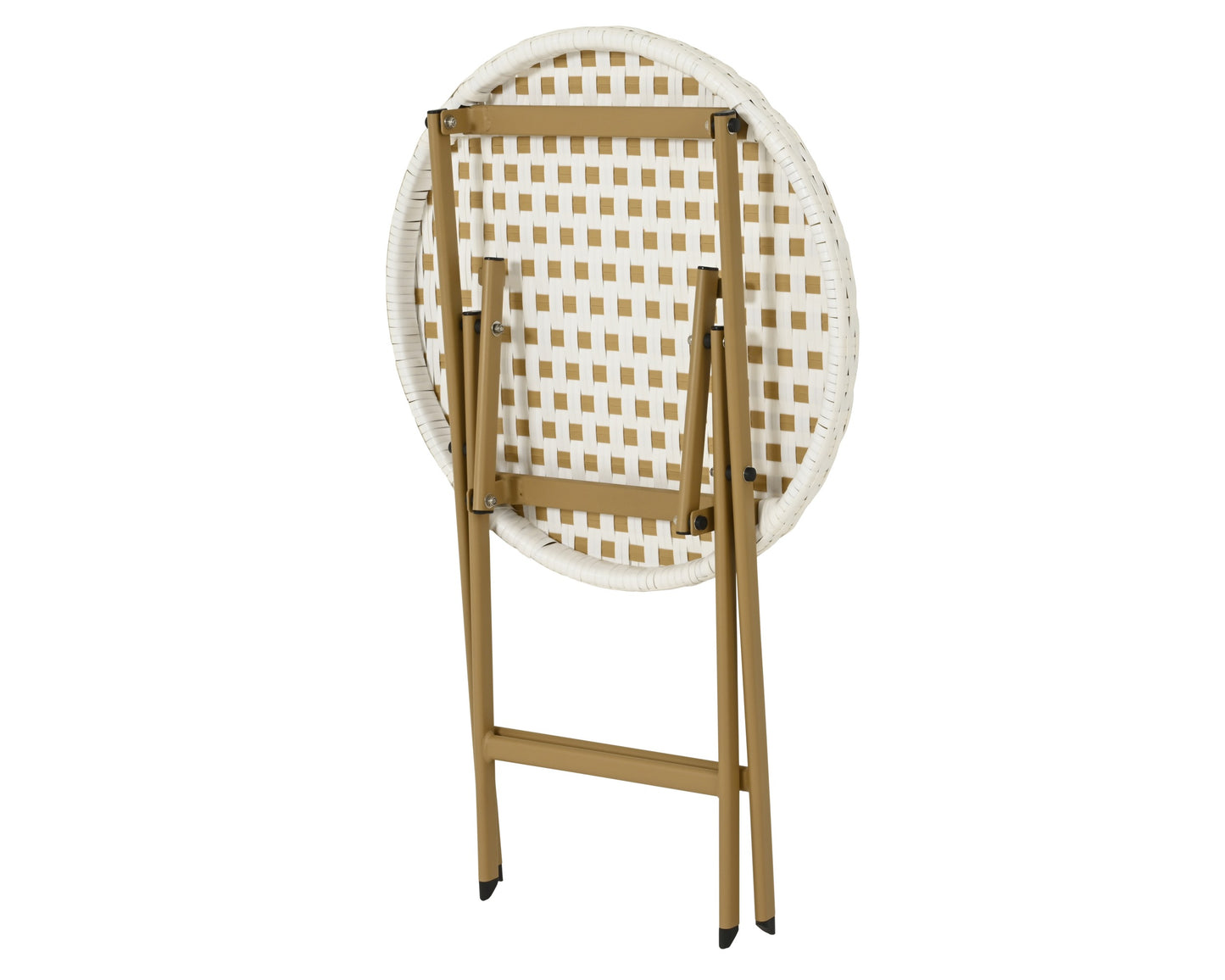 BELLANO Ensemble 3 pièces résine tressée blanc/beige outdoor
