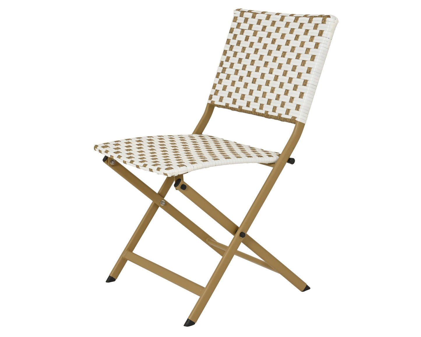 BELLANO Ensemble 3 pièces résine tressée blanc/beige outdoor