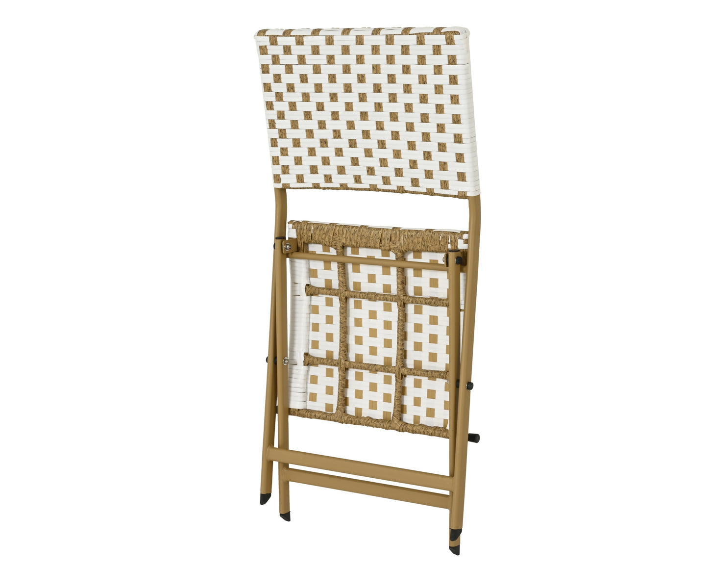BELLANO Ensemble 3 pièces résine tressée blanc/beige outdoor
