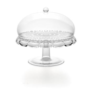 VANITY Plat à gâteau sur pied avec dôme transparent