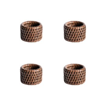 SAYA Coffret de 6 ronds de serviettes en rotin