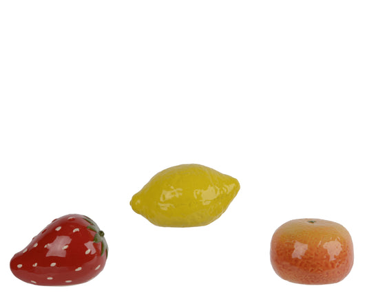 FRUIT Décoratif porcelaine fraise, citron ou clémentine