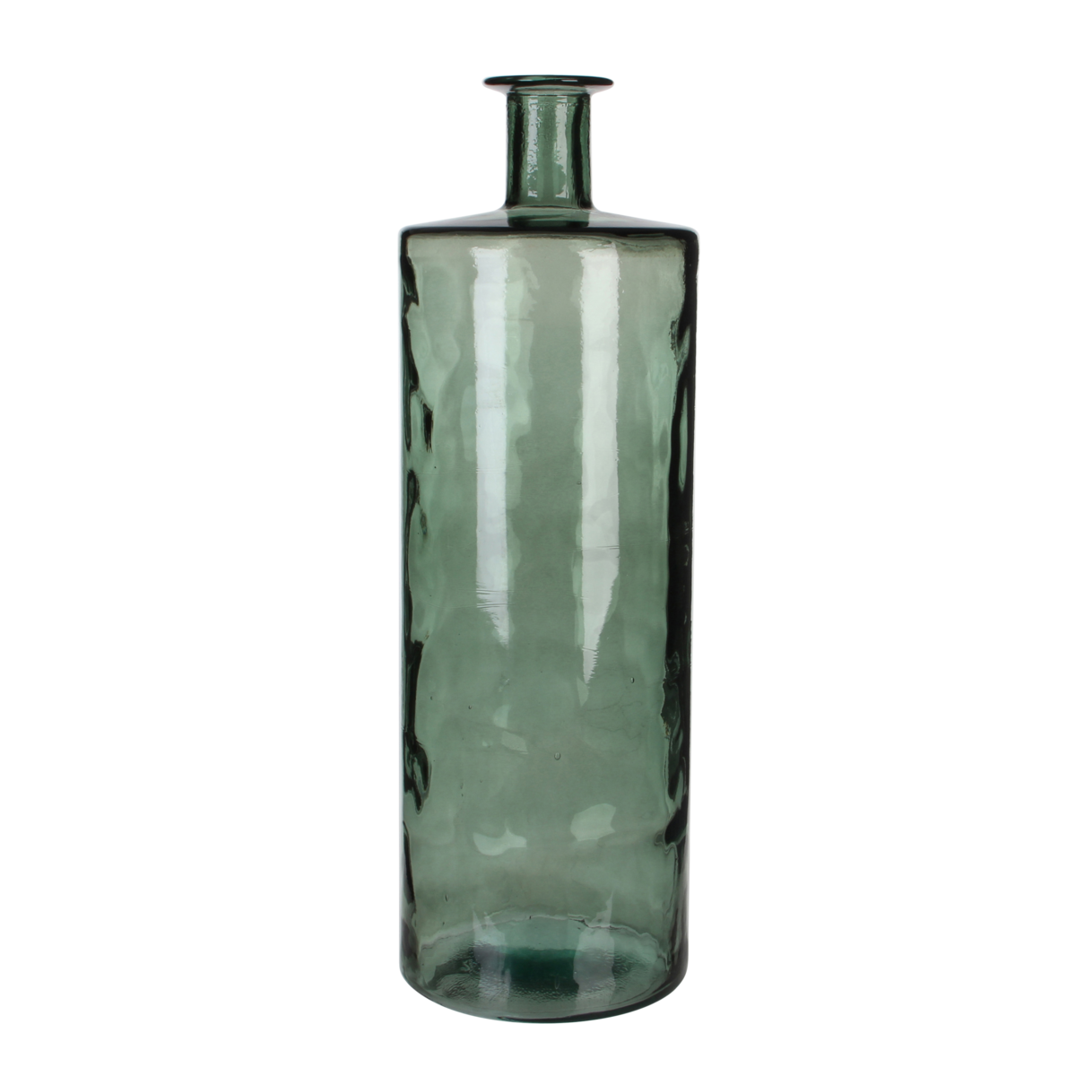 GUAN Vase Bouteille  - H75 x Ø25 cm - Verre recyclé - Vert