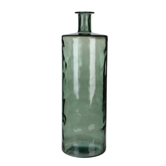 GUAN Vase Bouteille  - H75 x Ø25 cm - Verre recyclé - Vert