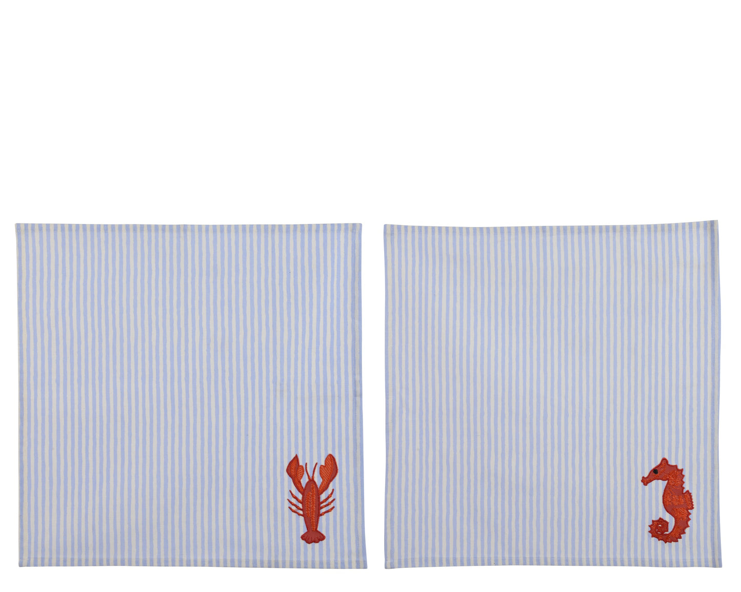 HOMARD & CRABES Lot de 2 serviettes de table