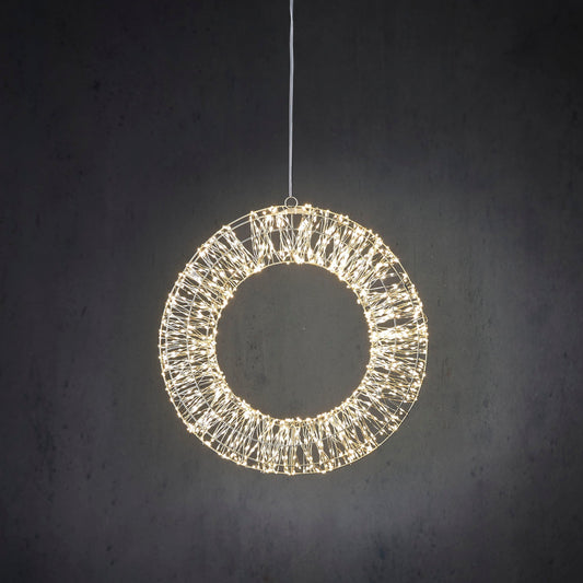 COURONNE - argent blanc classique 2 000 LED - D 45 cm
