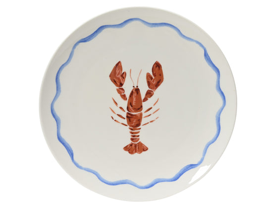 HOMARD & CRABE assiette plate porcelaine