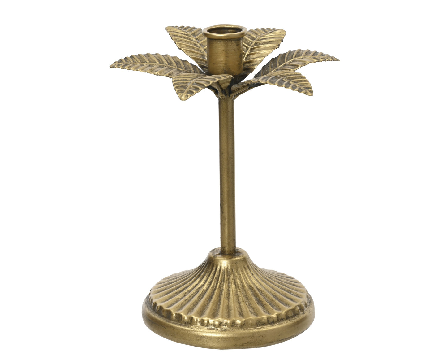 PALMIER  Bougeoir métal doré H 19,5 cm