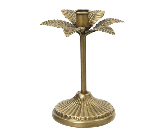 PALMIER  Bougeoir métal doré H 19,5 cm