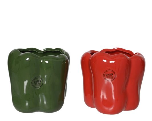 POIVRON Cache-pot rouge ou vert